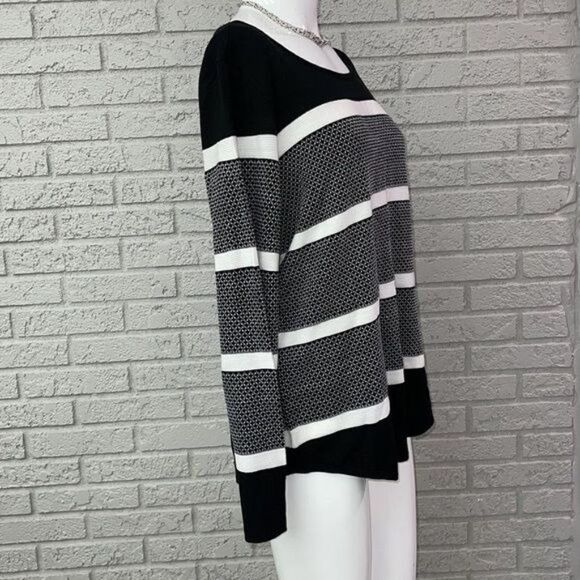 Westbound Black White Fine Knit Sweater Size P XL - Picture 3 of 7